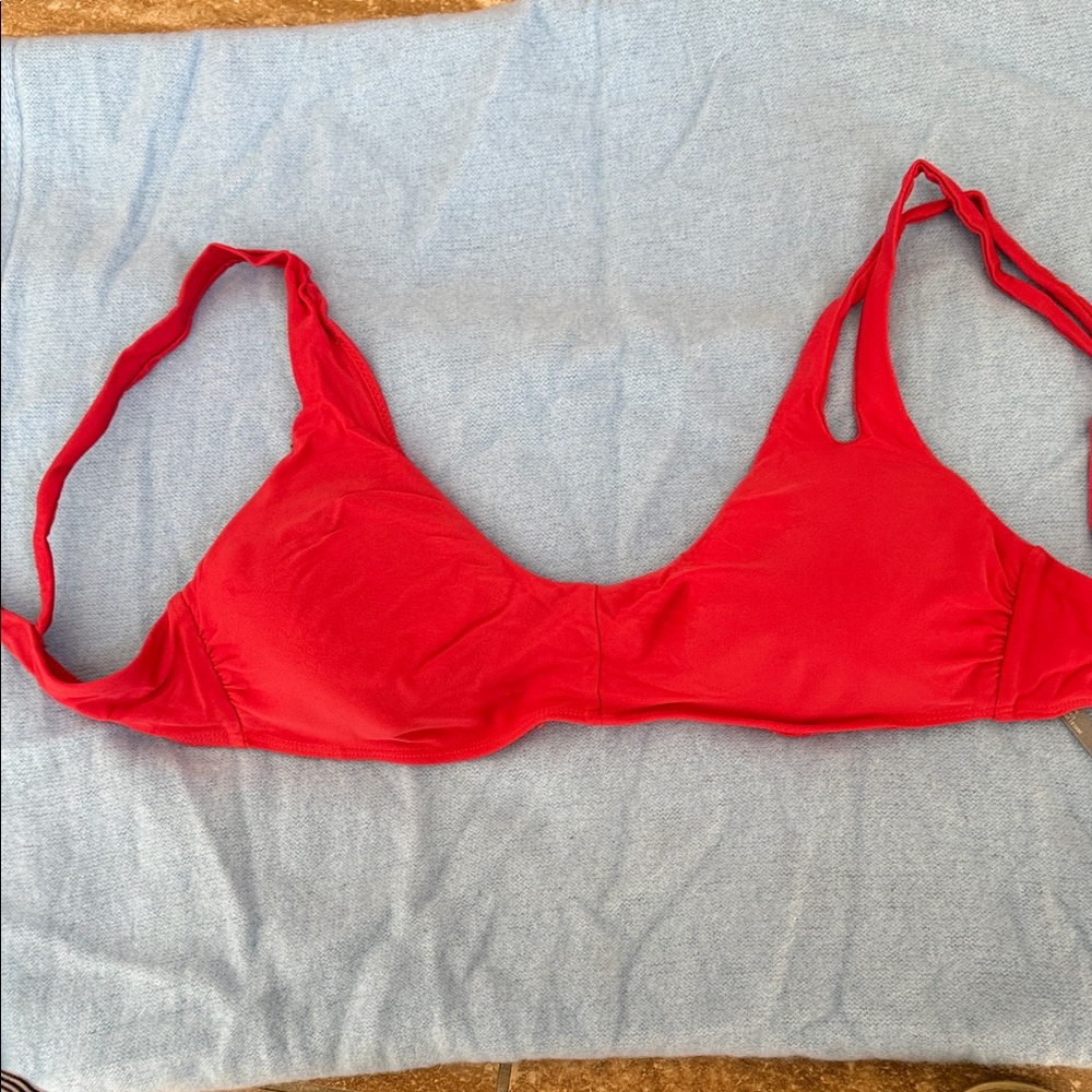 aerie Red Bikini Top with Thin Straps